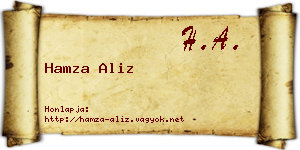 Hamza Aliz névjegykártya
